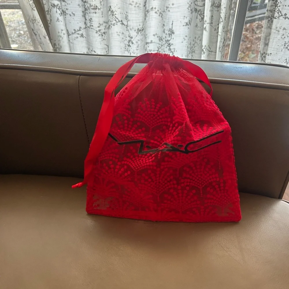 MAC Cosmetics Red Lace Cosmetic Bag
